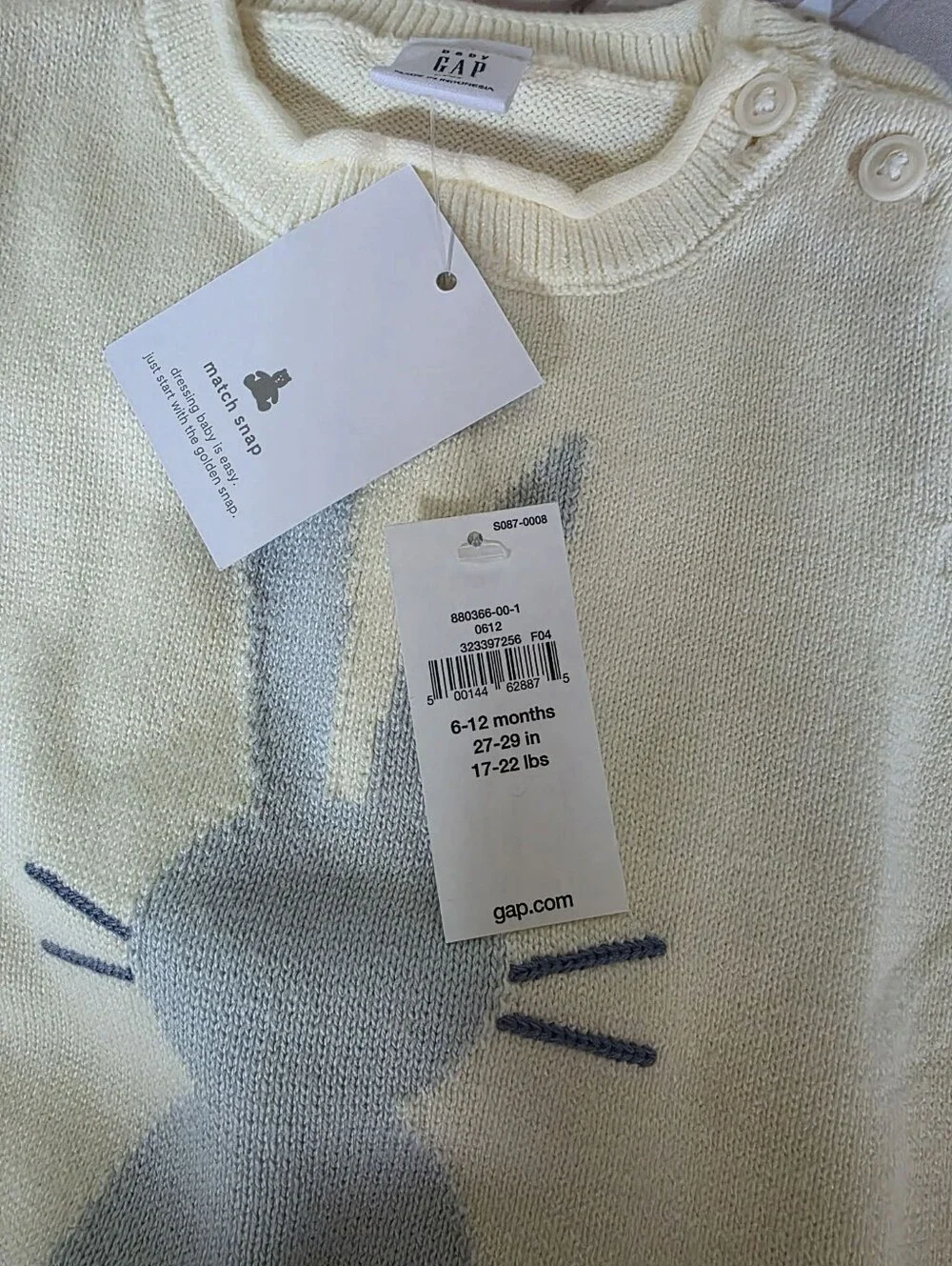 NWT GAP Baby Bunny Sweater Shortie